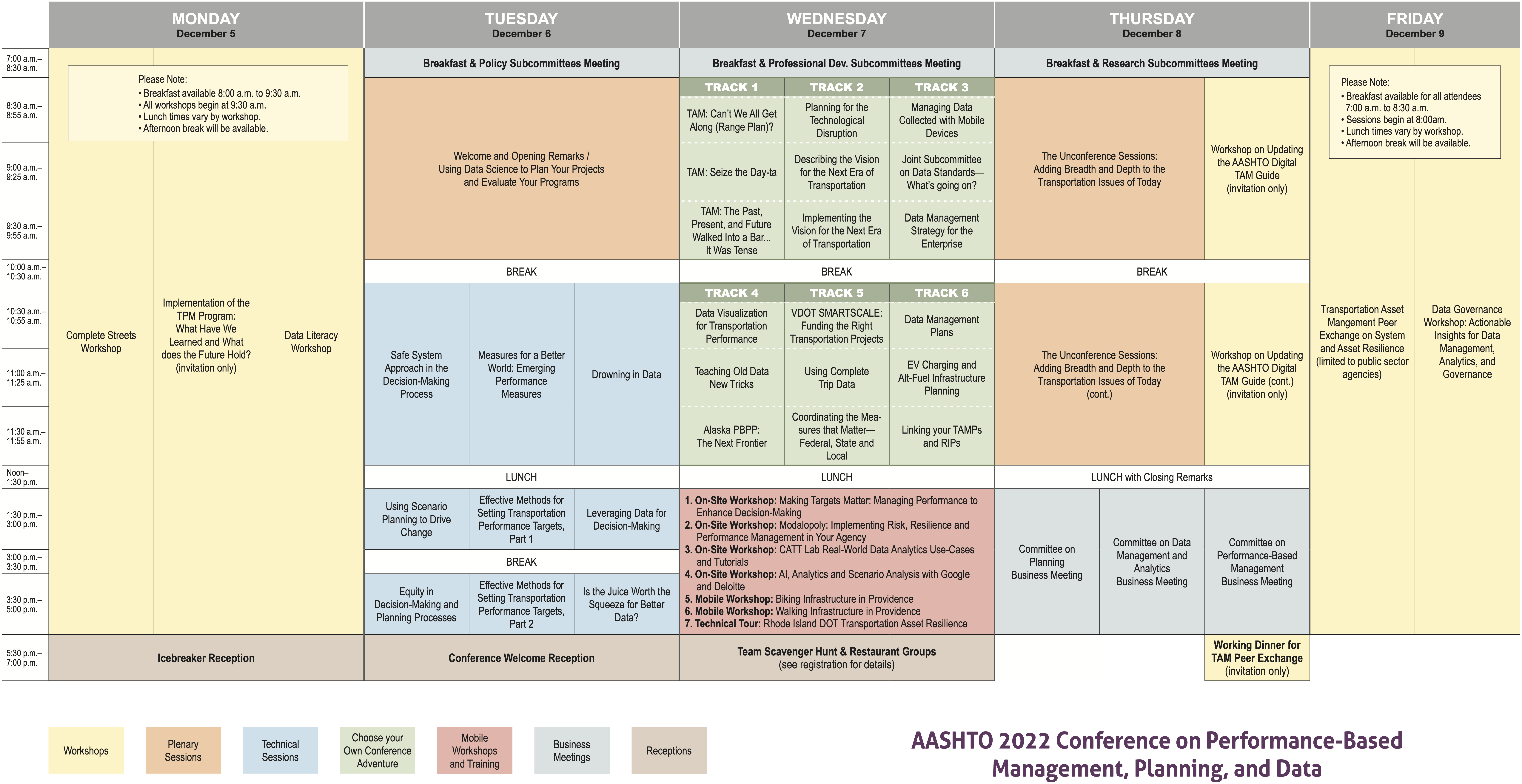 One-page conference agenda